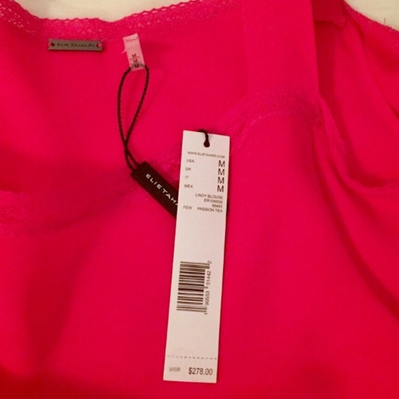 Elie Tahari Lindy Silk Blouse Pink Cold Shoulder - Picture 4 of 8